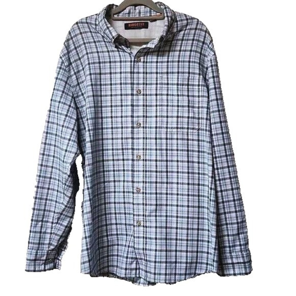 Ridgecut Toughwear Vented Plaid Shirt‎ Long Sleeve size X-Large fishing hiking